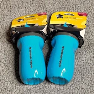 Tommee Tippee Insulated Straw Cups Spill-Proof 9oz 12m+ Lot Of 2